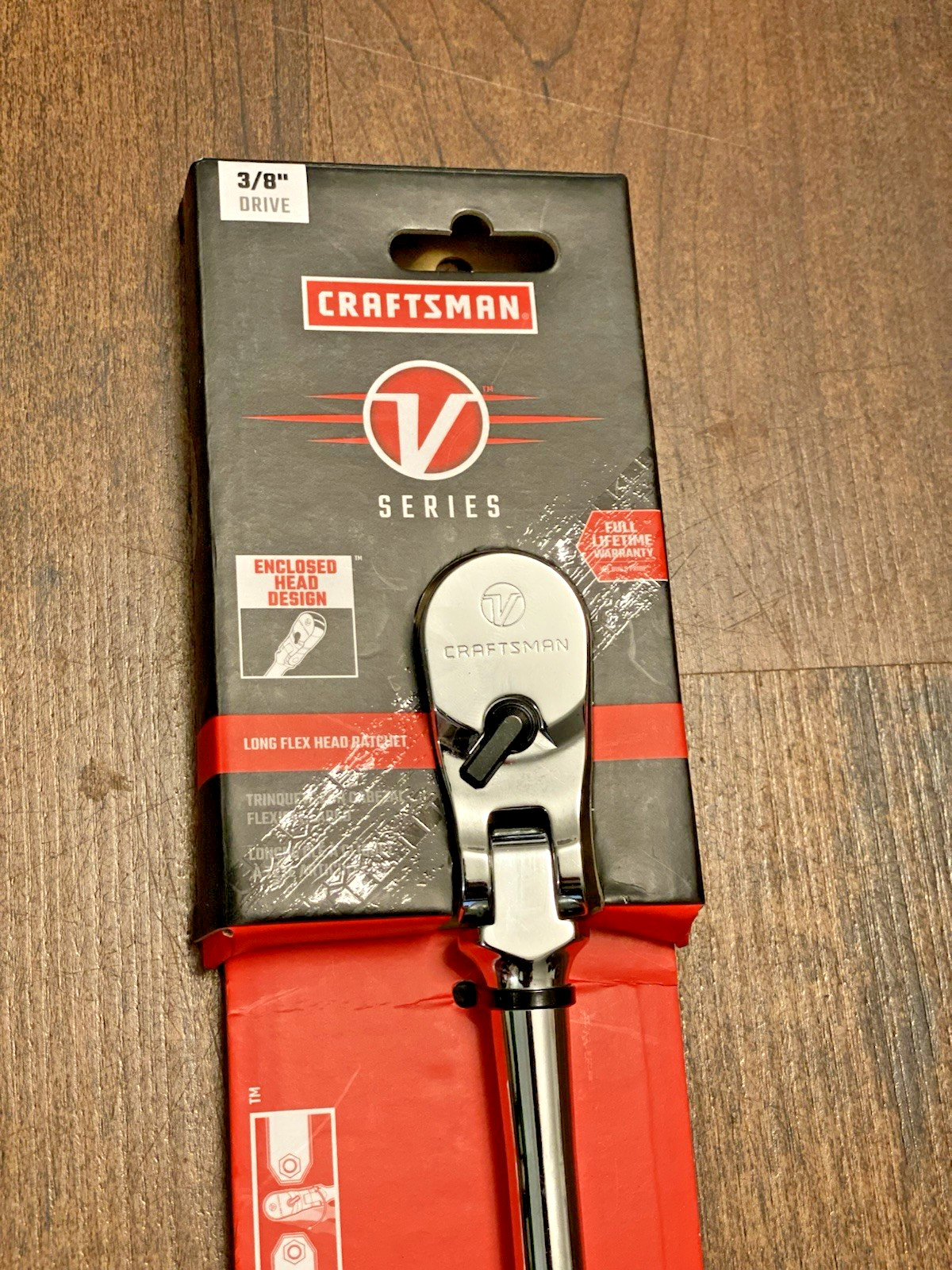 Craftsman V-Series 3/8″ Drive 96T Long Handle Flex Head Ratchet CMMT86323V New