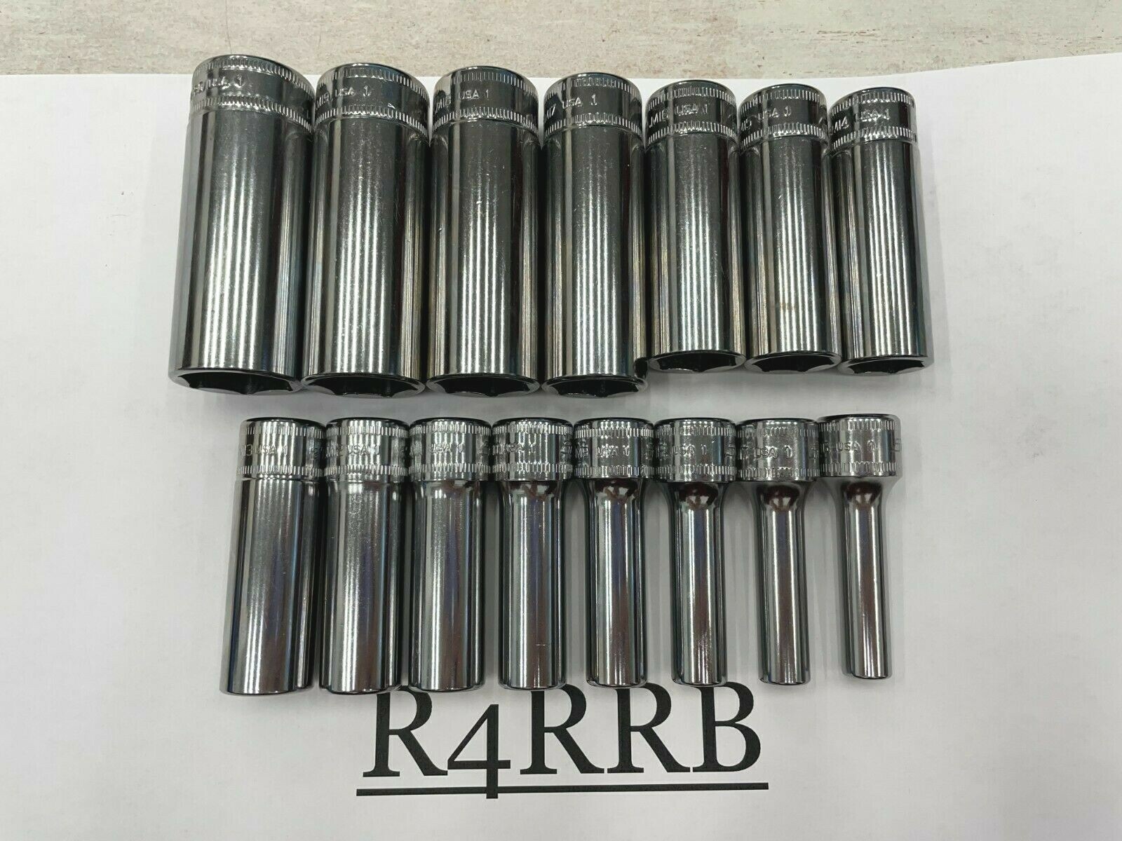 Snap-on Tools NEW 15pc 3/8″ Drive METRIC Deep 6 Point Socket BONUS Set 215SFSMY