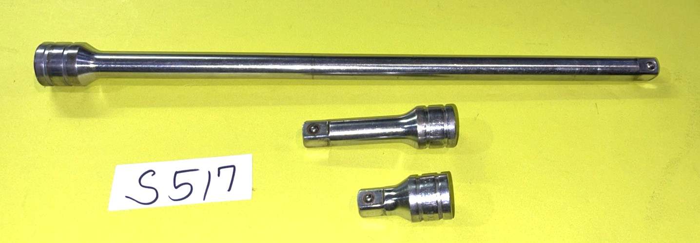 SNAP-ON TOOLS 3 PIECE 1/2 DRIVE EXTENSIONS 2 / 3 AND 15 INCH SHIPPING INCLUDED