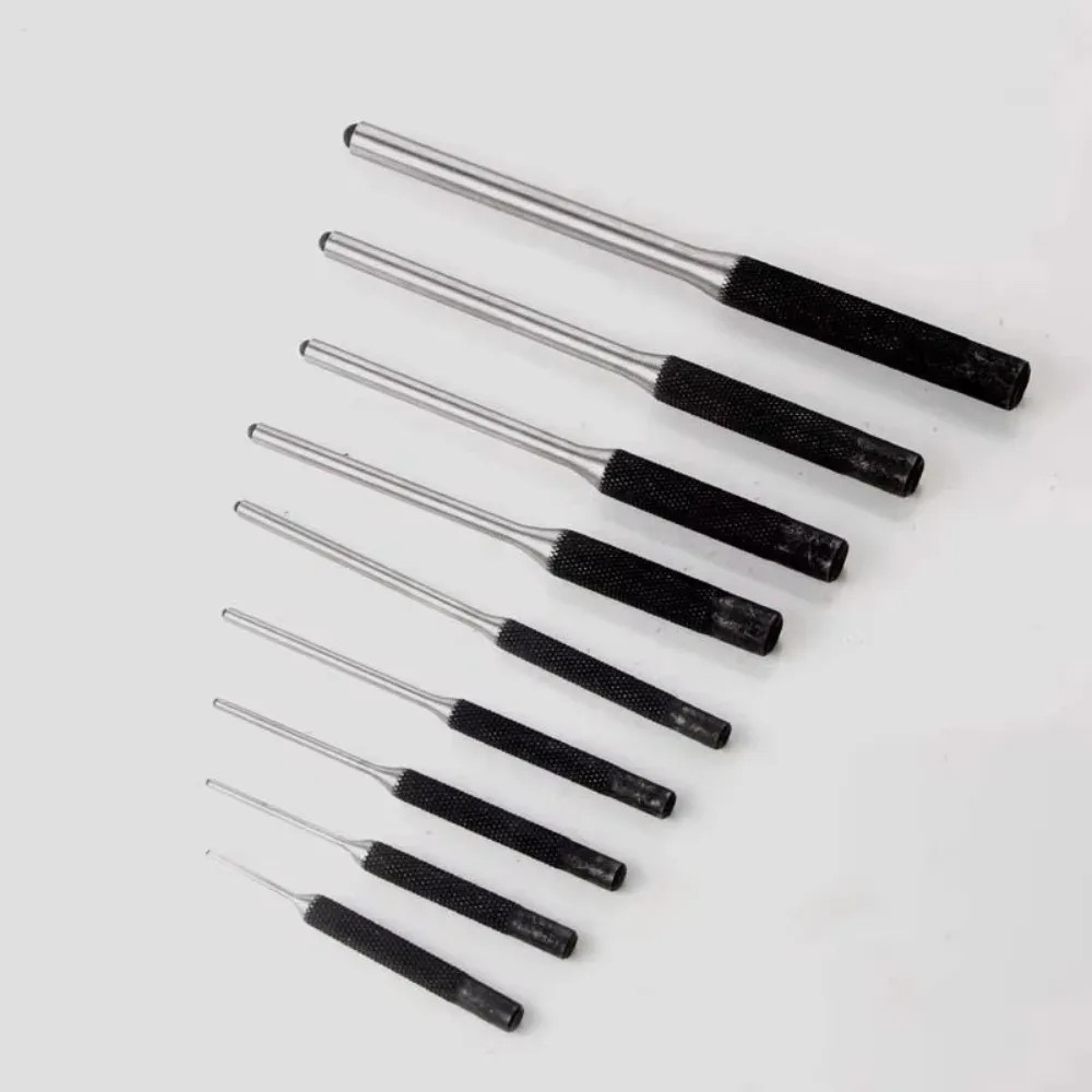 9Pcs High Hardness Steel Roll Pin Punch Set Grade Hollow End Punch Hand Tool