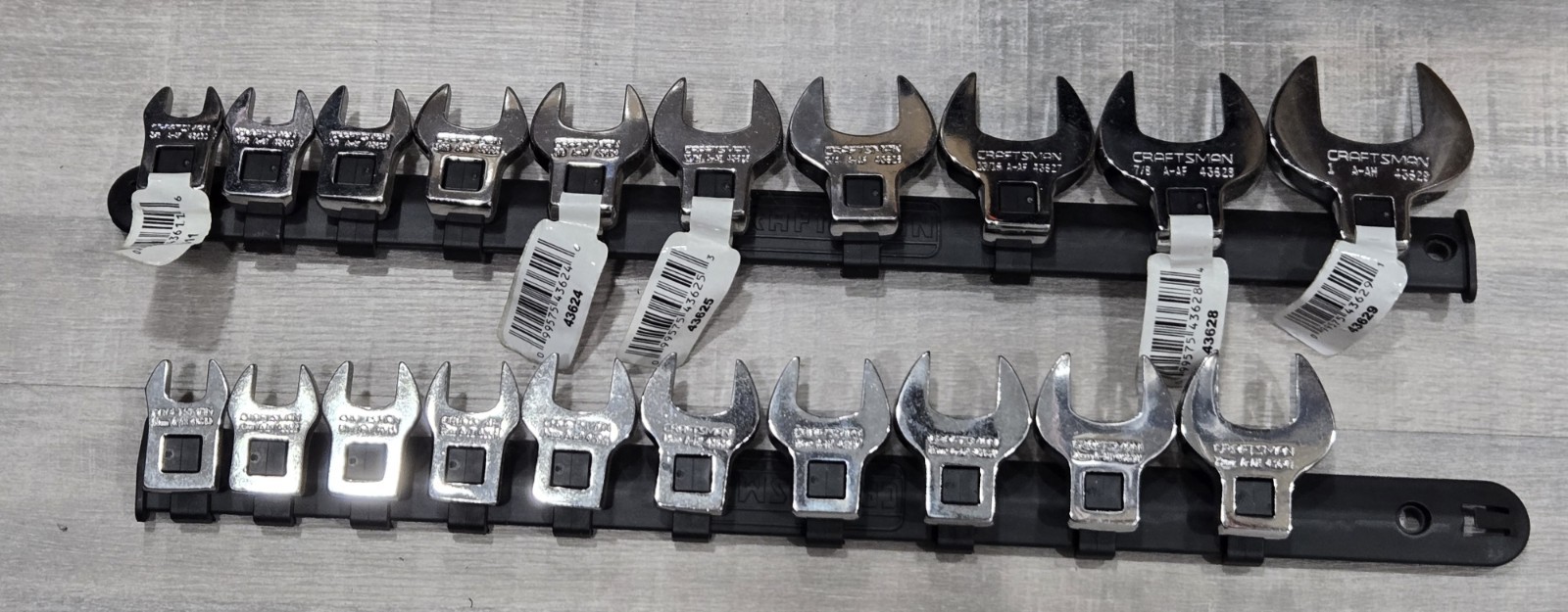 Sears Craftsman 20pc 3/8 Metric Sae Crowfoot Wrench Set 10mm-19mm 3/8-1 Inch