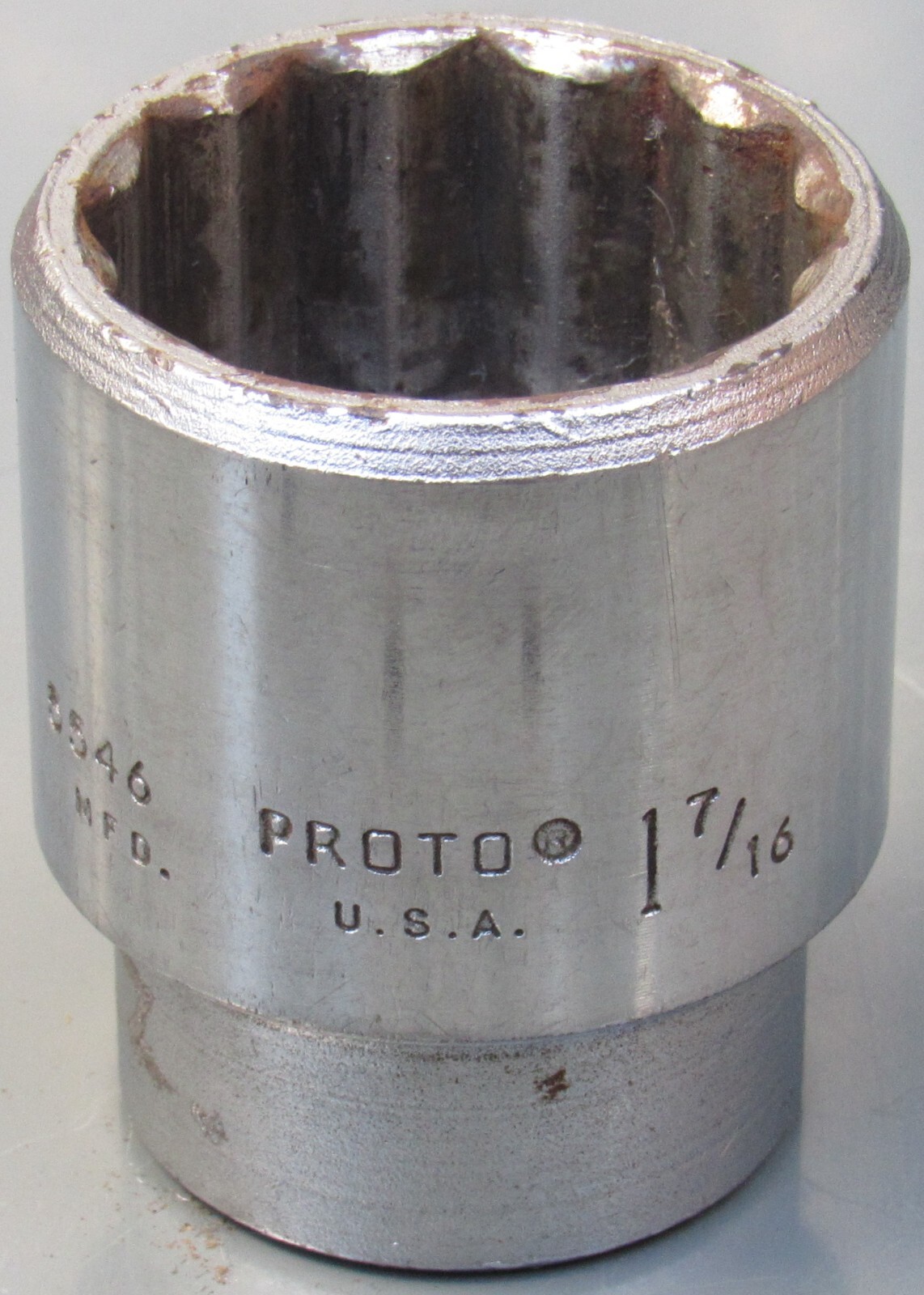 PROTO TOOLS, 3/4″ DRIVE, 1-7/16″ SAE, CHROME SHALLOW SOCKET, 12 POINT, #5546