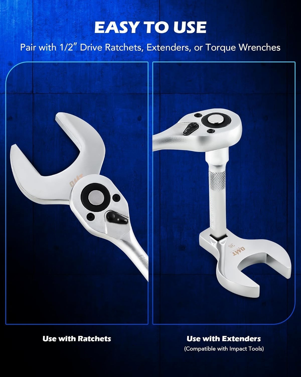 Orion Motor Tech 14pc Jumbo Crowfoot Wrench Set, Metric Crows Foot Wrench Set fo