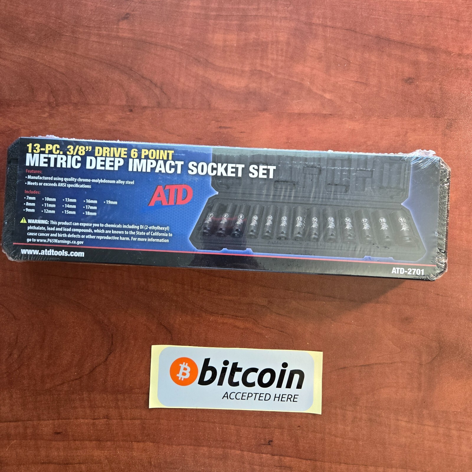ATD-2701 – 13 Pc. 3/8″ Drive 6 Point Metric Deep Impact Socket Set