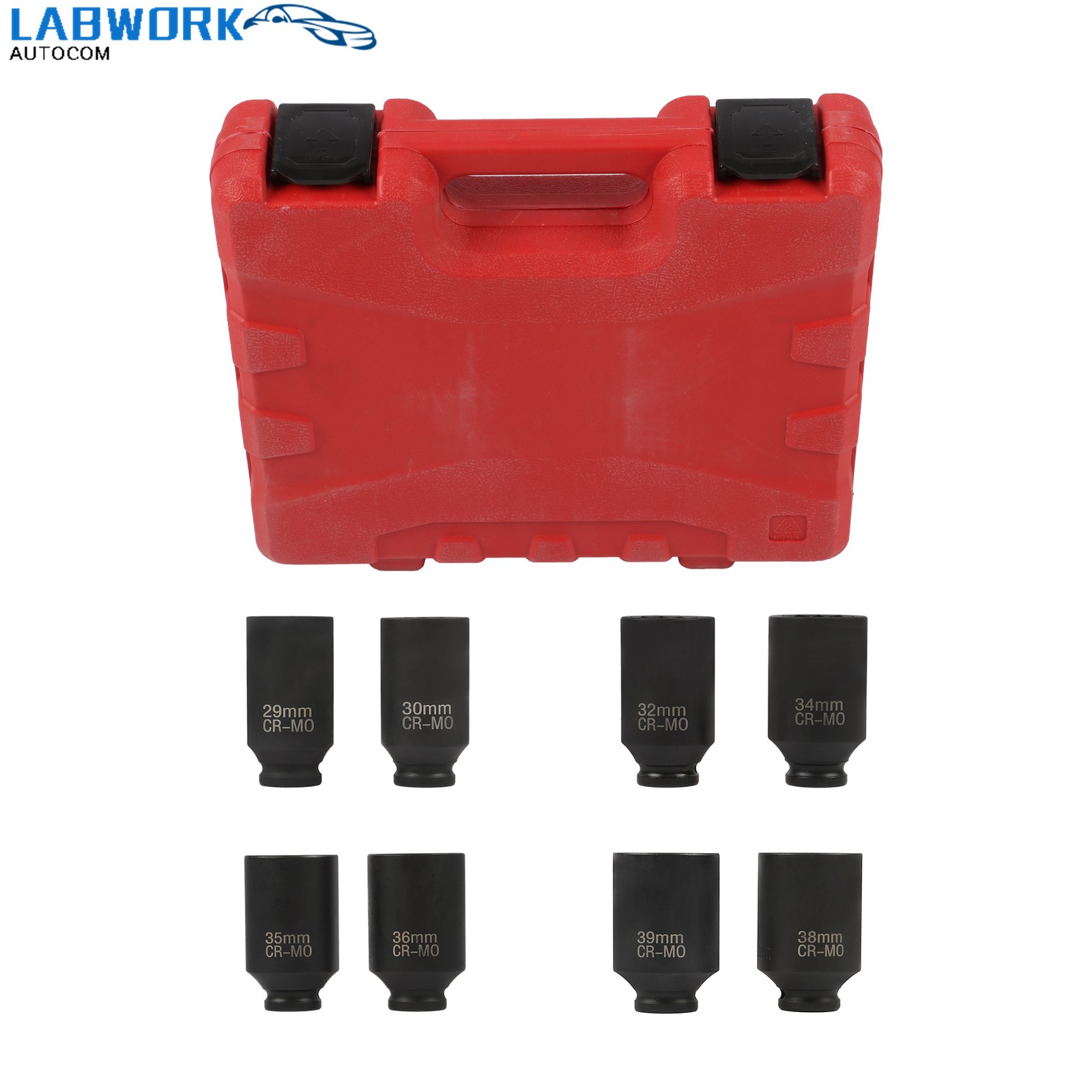 1 Set 8Pcs 12 Point 1/2″ Drive Deep Spindle Axle Nut Impact Socket Set