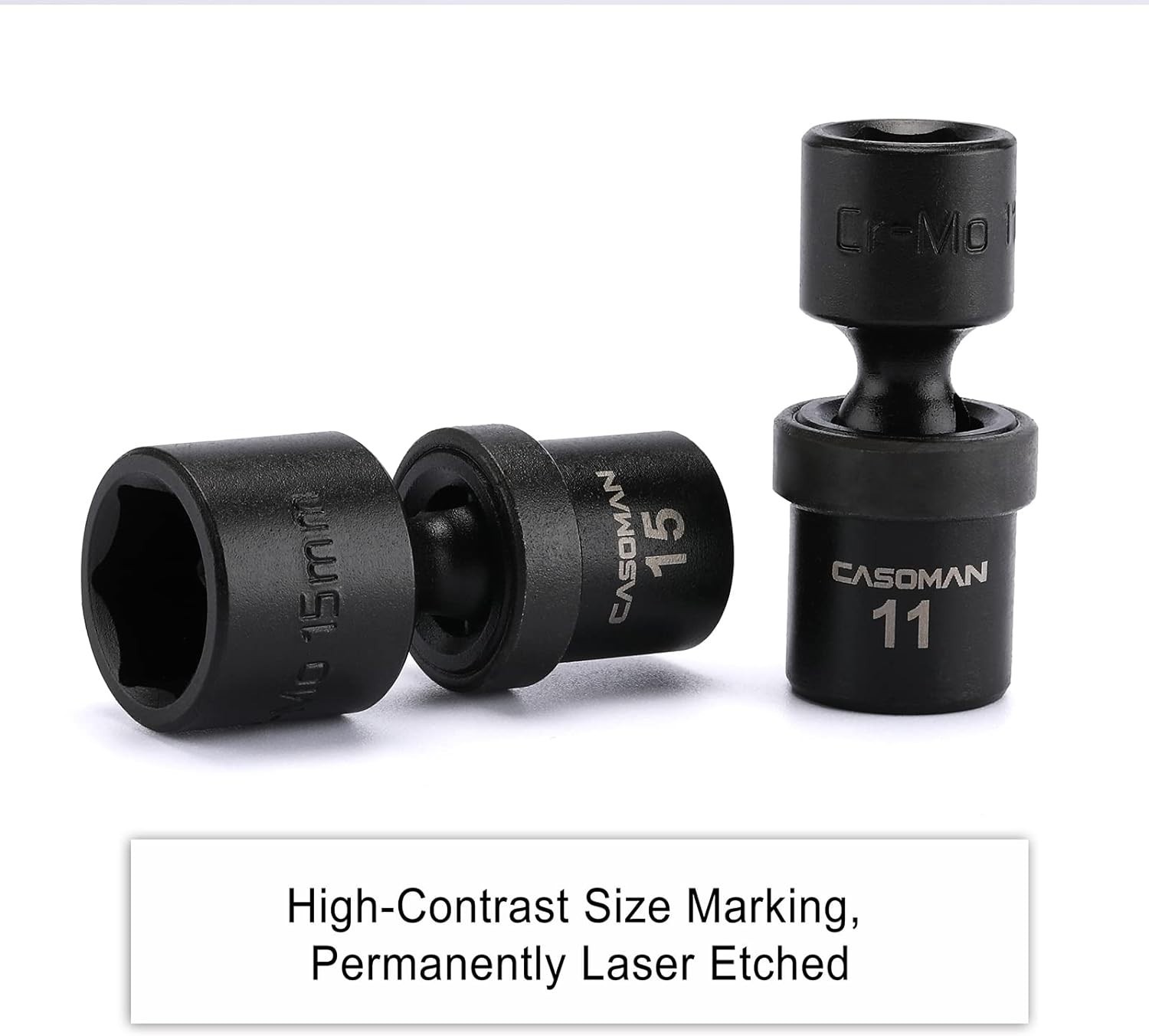 1/4-Inch Drive Metric Impact Socket Set, 12-Pieces Cr-Mo, Easy-to-Read Sizes