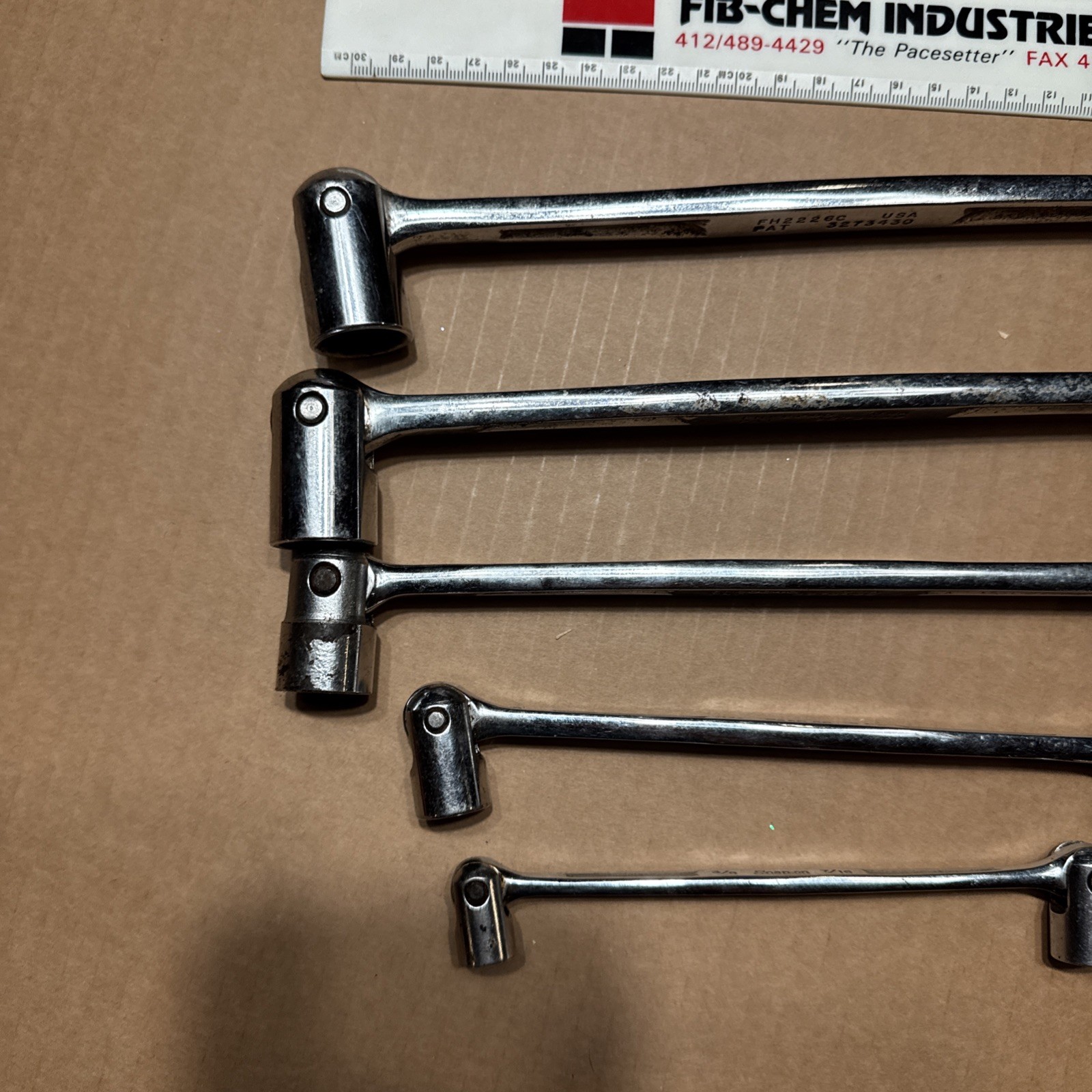 Lot Snap-On 1/2′ 9/16′ 11/16 13/16 5/8 3/4 3/8 Double Flex Head Socket Wrench W1