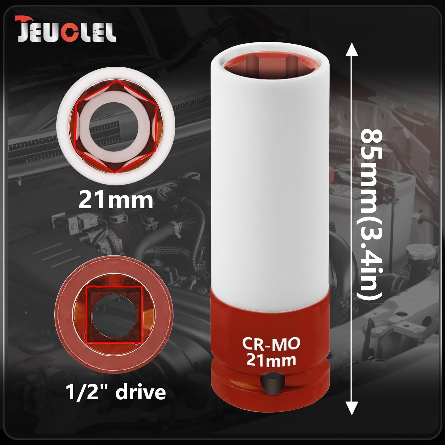 21mm Impact Socket, 1/2″ Drive Wheel Protector, Lug Nut Tool