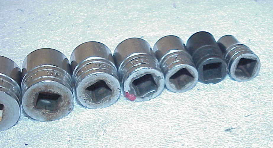9 pcs Snap On 1/2” Drive Shallow Socket Set 6pt. 1-1/8″ – 1/2″ TW361 TW341 TW321