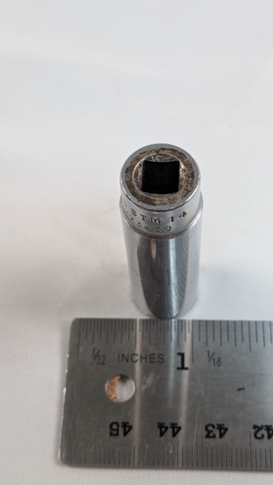 Snap On 1/4″ Drive 7/16″ 6PT SAE Deep Chrome Socket STM14