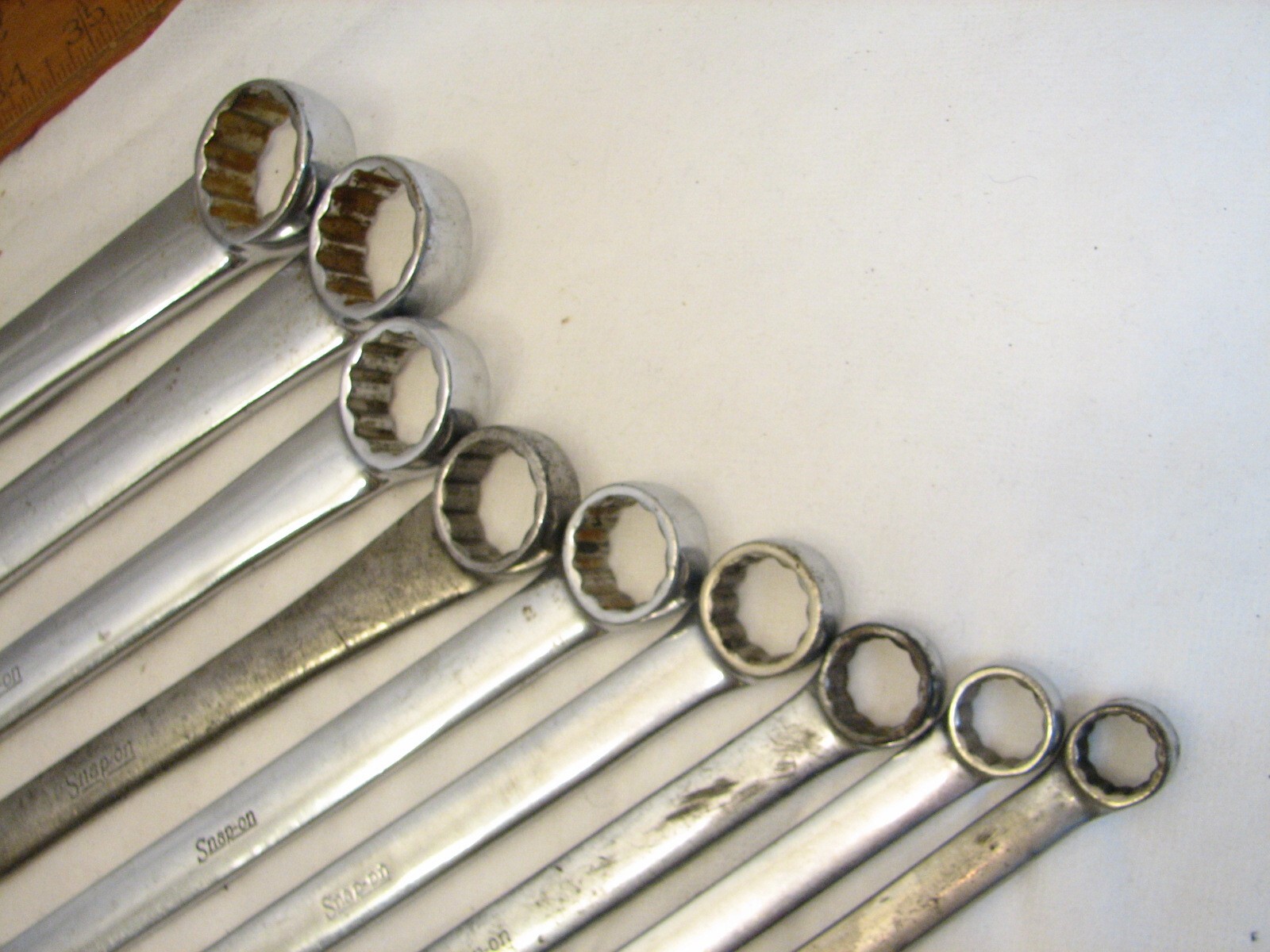 Set 9 Snap-On Combination SAE Wrenches 3/8″ to 1″ OEX 14-32 Open Box End