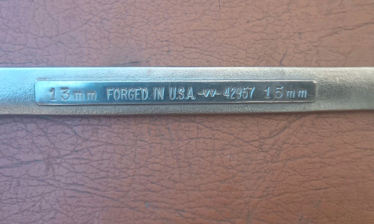 Craftsman 13mm X 15mm Metric Box End Wrench 12 Point -VV- 42957 USA