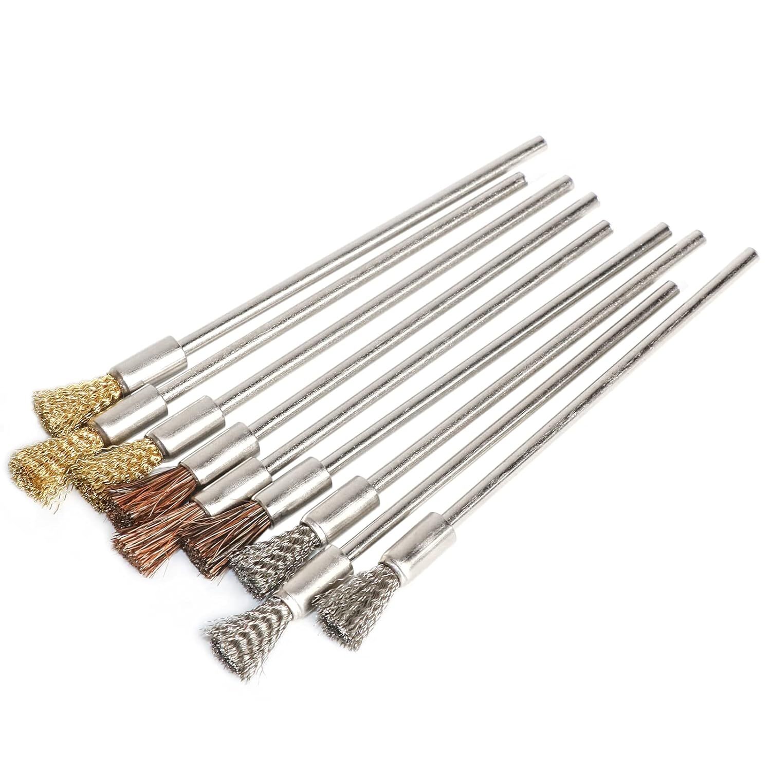 9pcs Scratch Brush Pen Set, Stainless Steel/Brass/Bristles Style Prep…