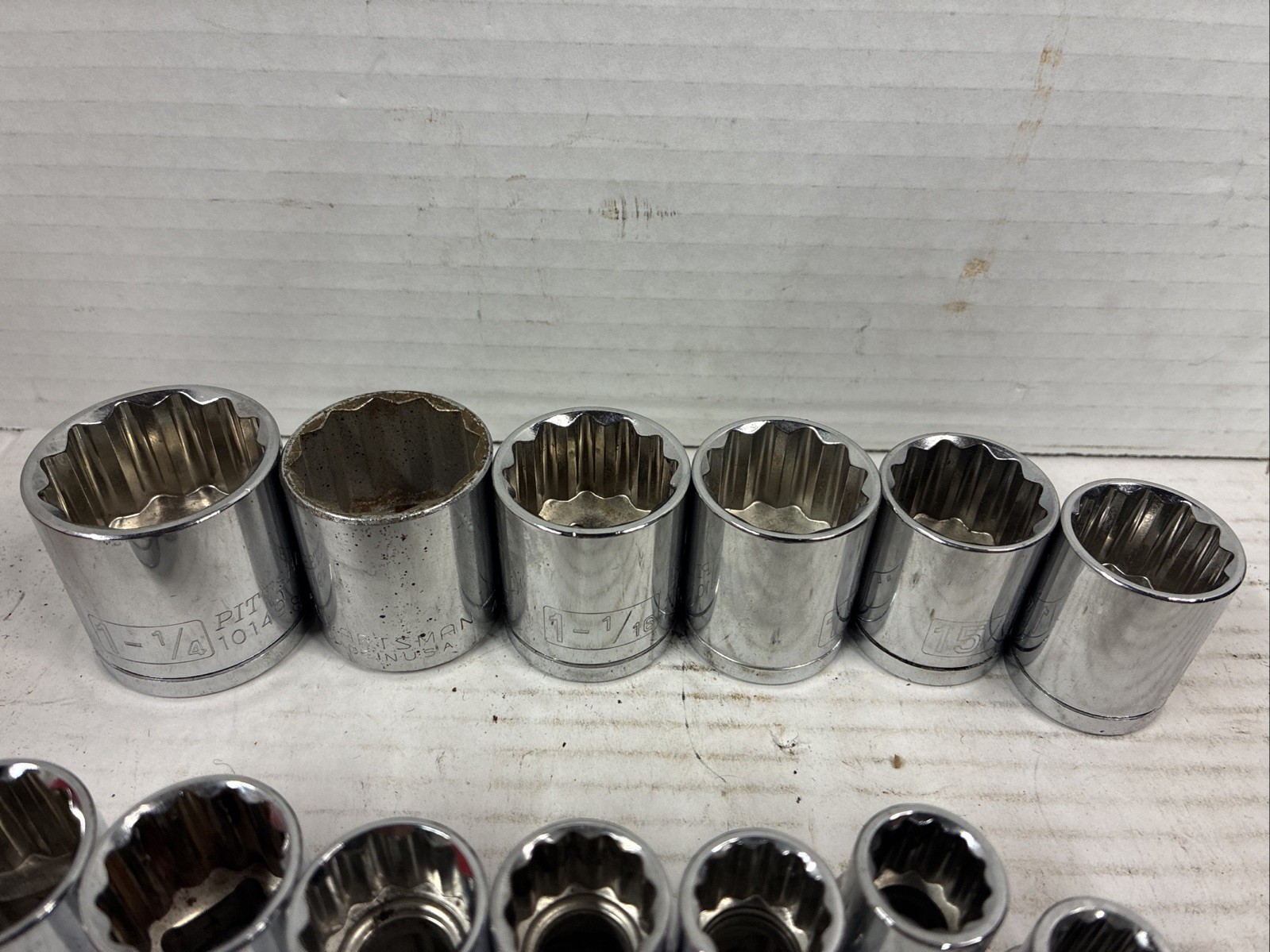 Pittsburg 1/2” Drive Socket Set Plus One Craftsman Great Shape See Description