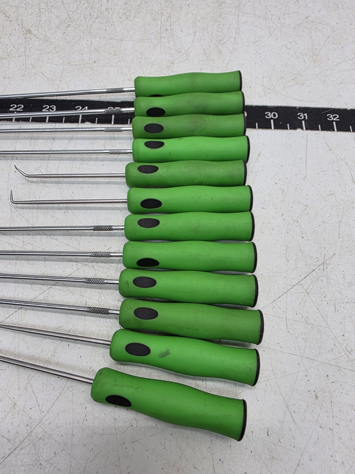 Cornwell Tools CTG812HPSG 12pc Hook & Pick Set, NEON GREEN Soft Grip Handle