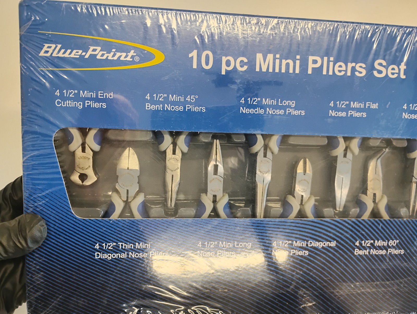 Blue Point Tools BMPL1000 NEW Miniature Cutter & Plier Set 10PC Blue/Grey