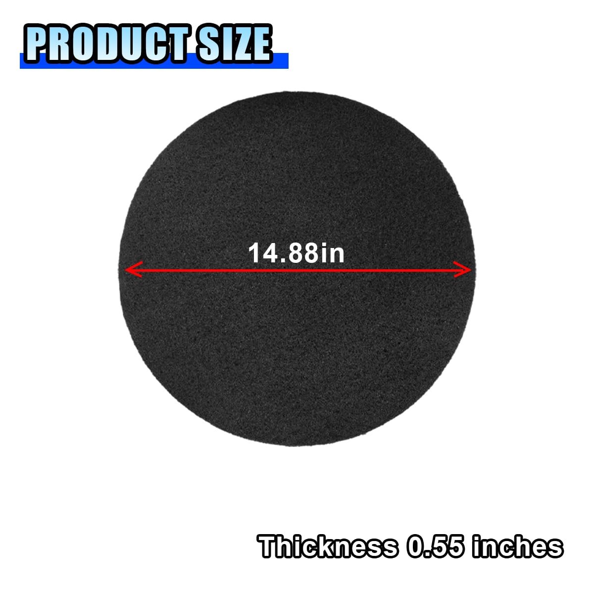 15» Oil Drain Splash Pad, Round No Splatter Pad for 14.88×0.55 inch, Black