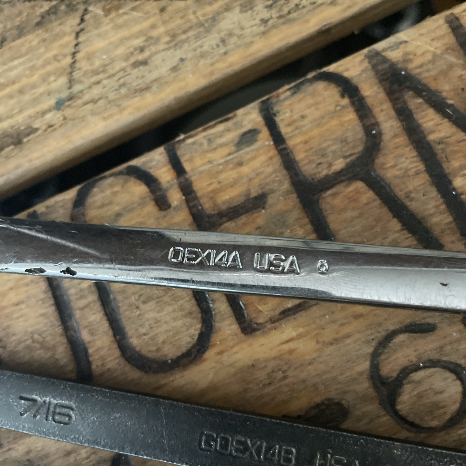 Snap-On Wrench Lot X 4 Chrome/ Industrial Finish 3/4 – 11/16 – 7/16 X 2 GOEX OEX