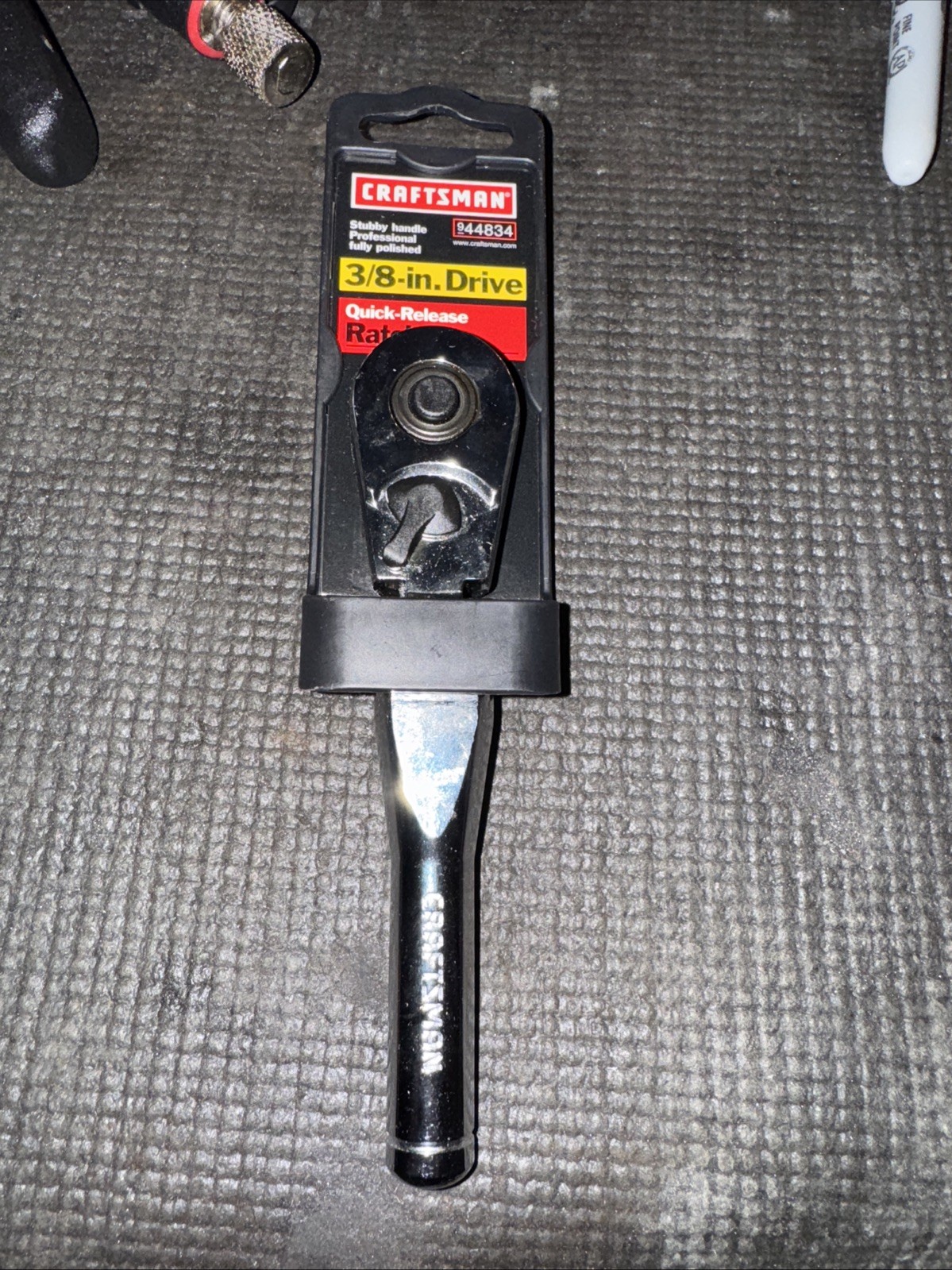 Sears Craftsman USA Nos 3/8” Drive Stubby Flex Head Ratchet 44834 Full Polish