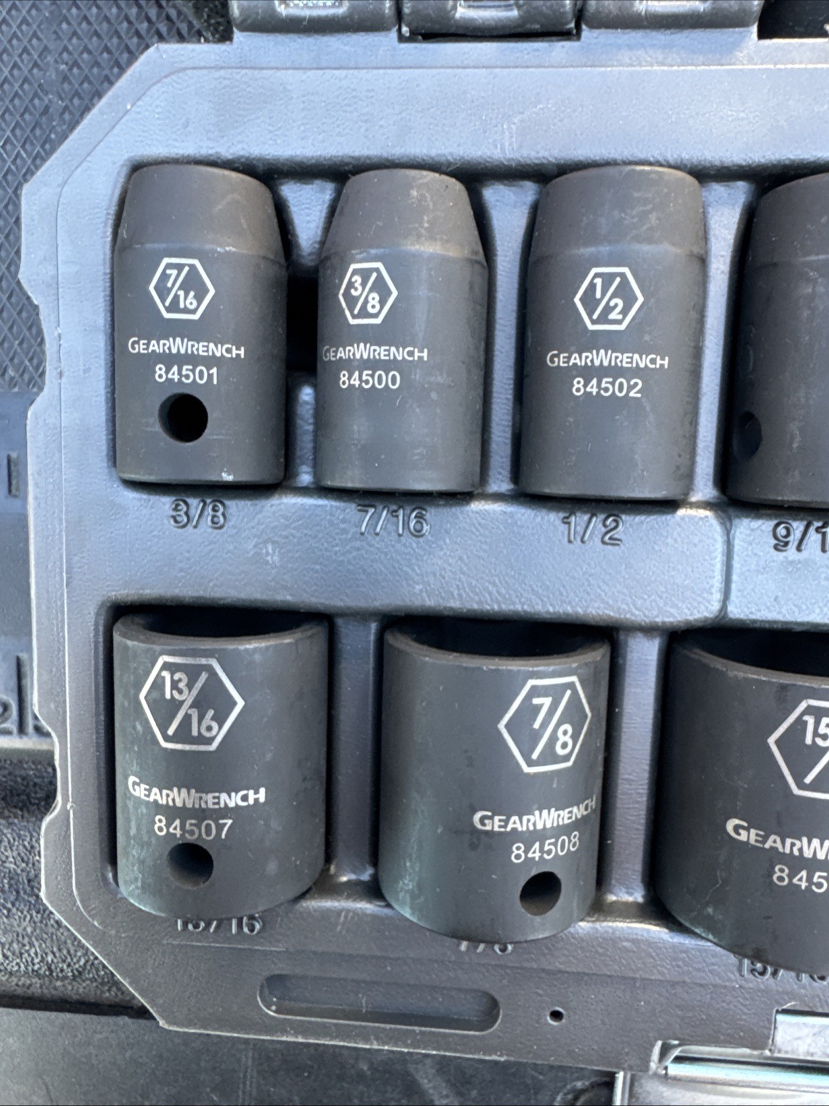 Gearwrench 12 pc SAE 1/2″ drive Impact Socket Set 3/8 to 1-1/16″ w/ Case #84931