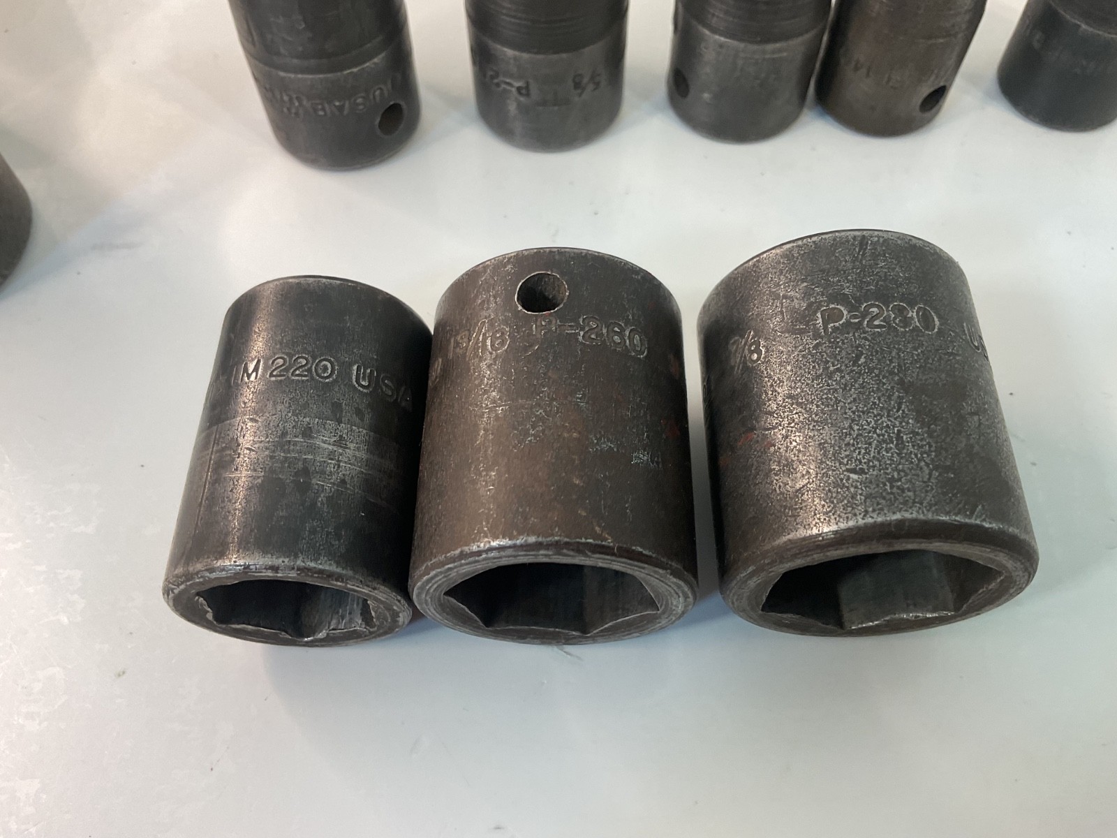 Snap On Tools Vintage 1/2″ Drive Impact Socket Set 6 Point Mixed 11 Pieces