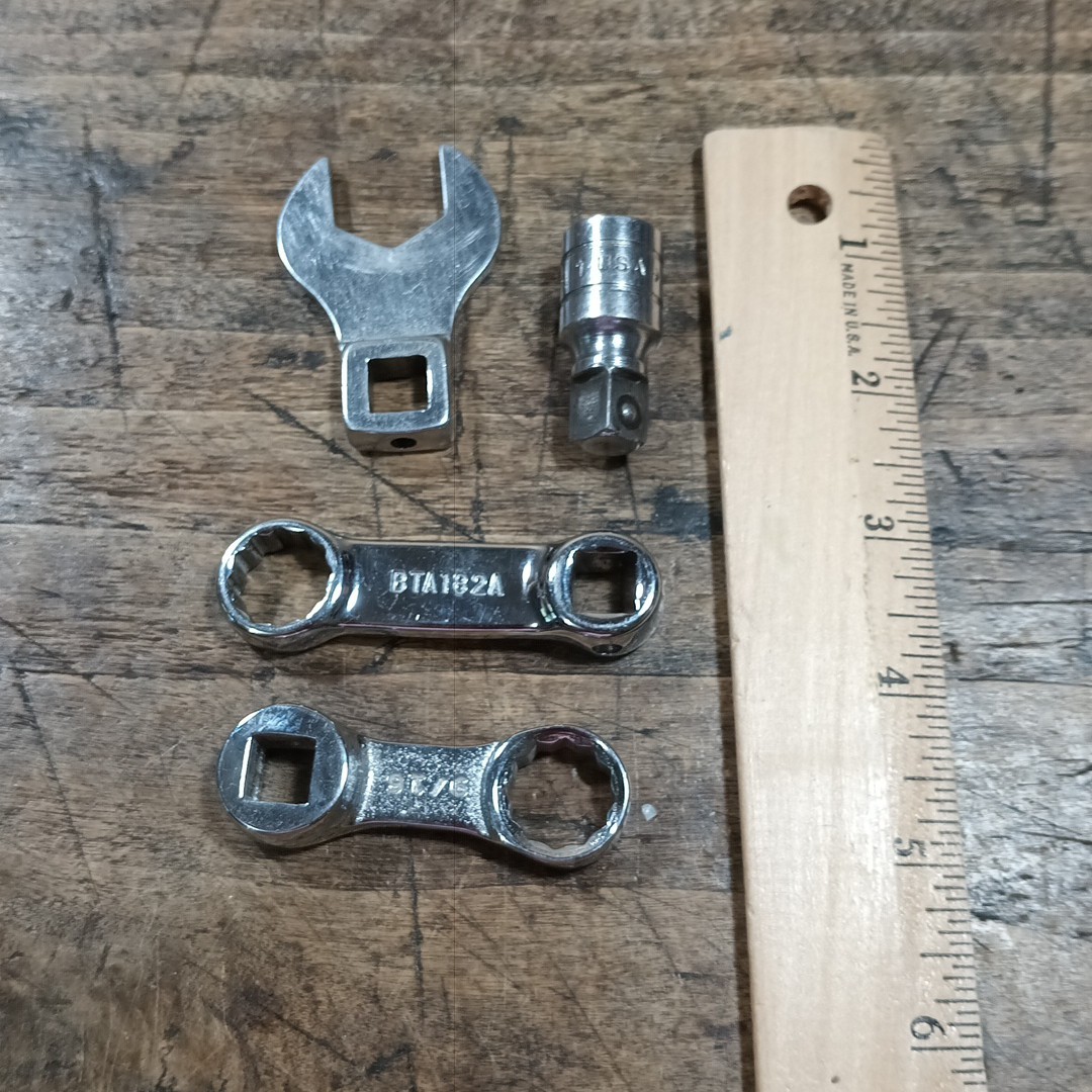 Snap On Tools Matco Mac Wrenches Lot BTA182A CB181 FX1 S124 Crowfoot 3/4″