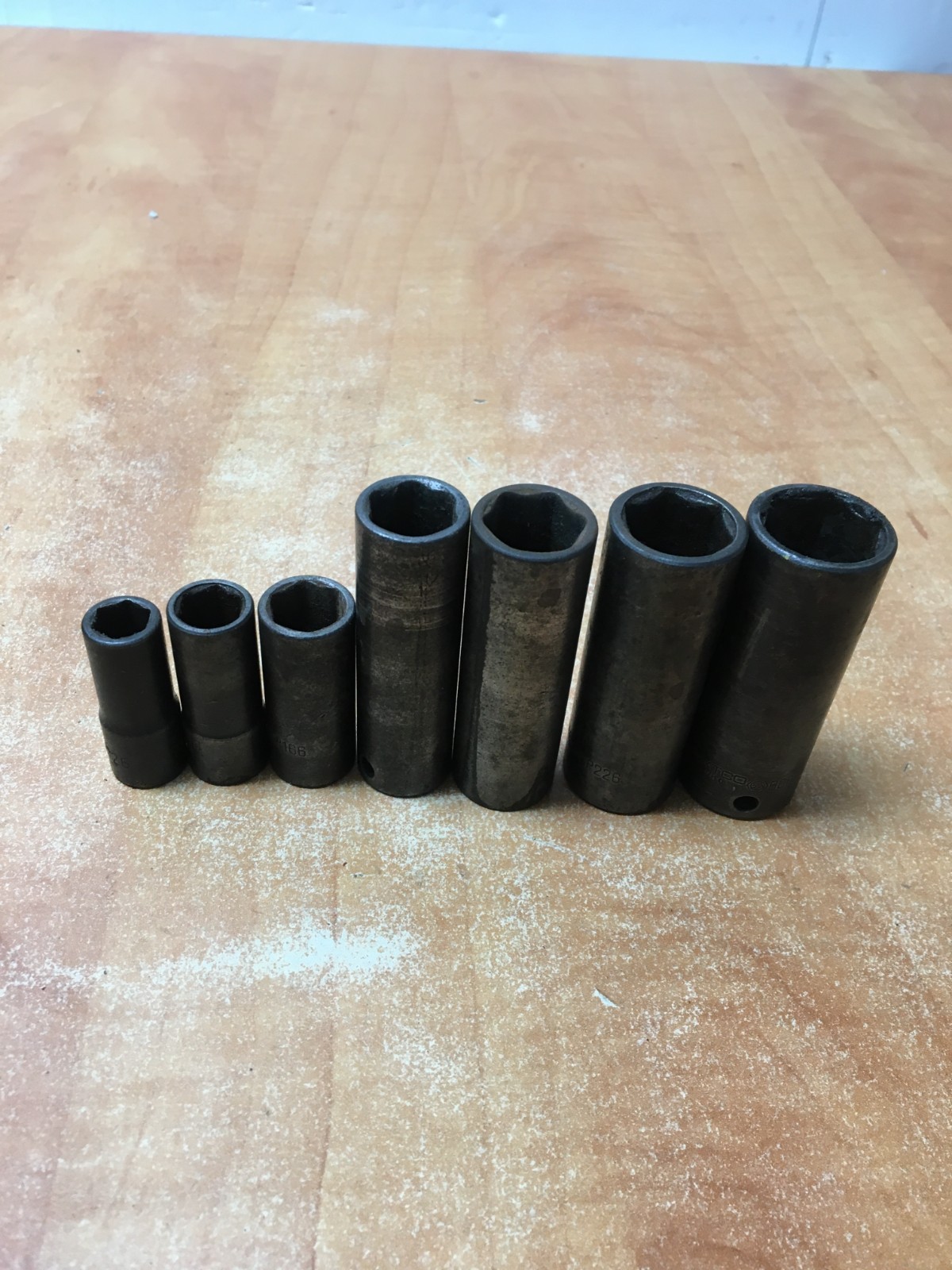 Matco 3/8 Drive SAE 7pc. Deep Impact Socket Set With Tray 6pt. 3/8-3/4 BDP246