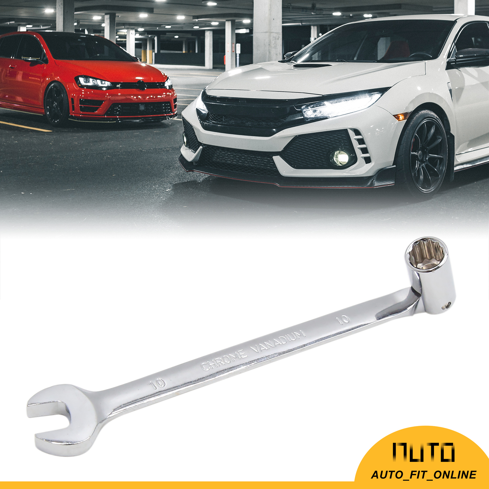 ONE 10mm Swivel Head Combination Socket Spanner Wrench Auto Car Repairing Tool