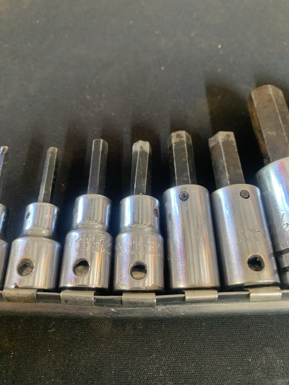 Lot of 9 Proto Hex Head Sockets 1/2″ & 3/8” Drive