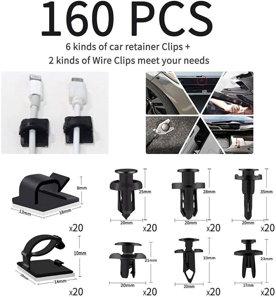 200Pcs Car Trim Removal Tool Set Hand Tools Pry Bar Panel Door Interior Clip Kit