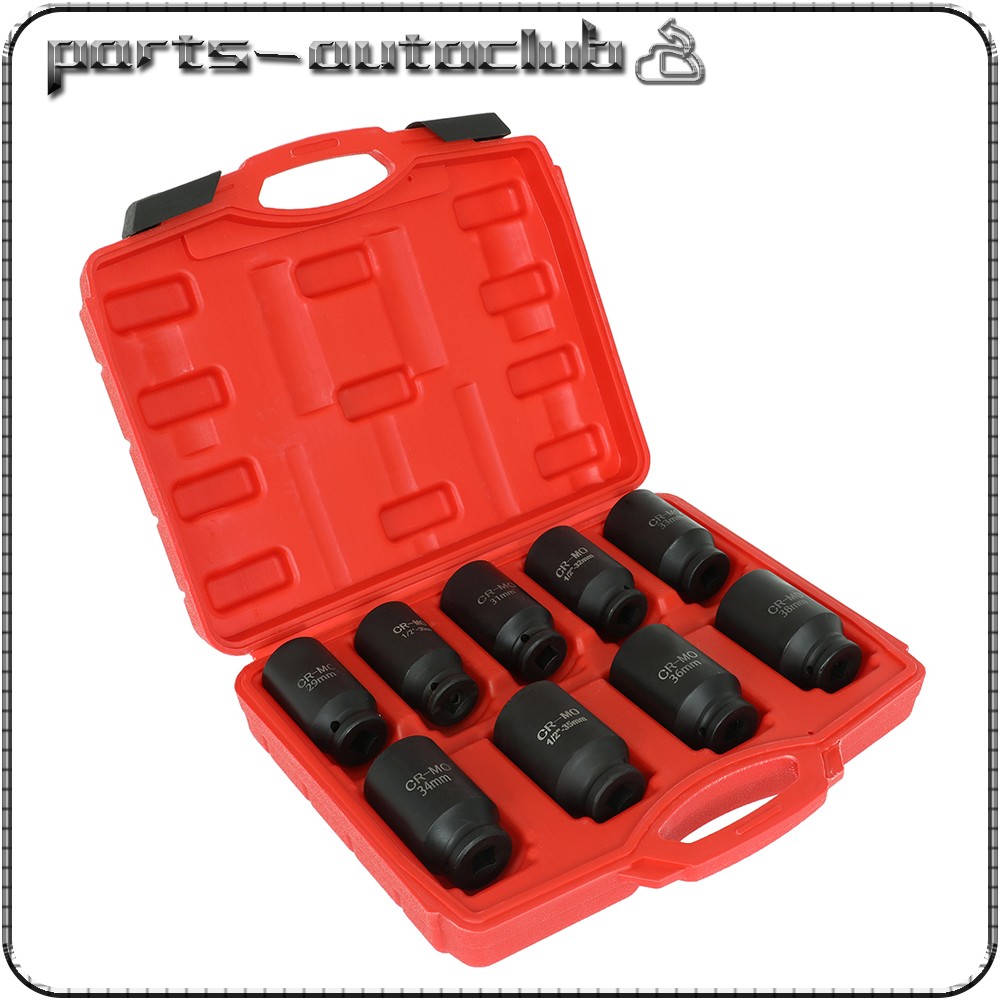 Deep Impact Socket Kit 1/2″ Drive Metric Axle Hub Nut Socket 29-38mm 9 PCS