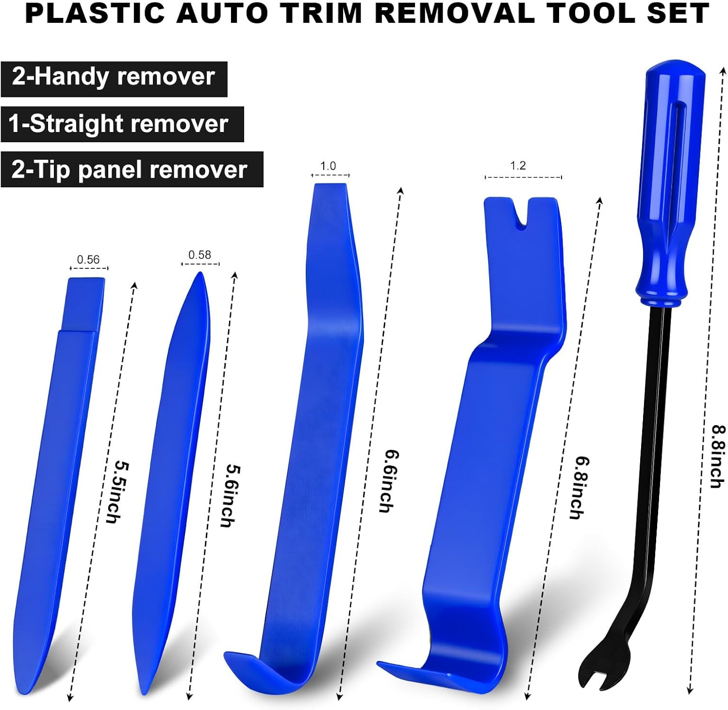 5Pcs Car Trim Removal Tool Set Hand Tools Pry Bar Panel Door Interior Clip Kit