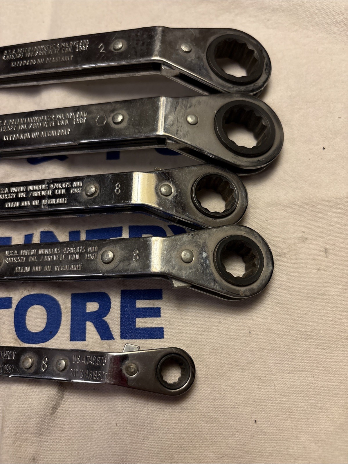Blue-Point 5pc 12pt Metric 25° Offset Ratcheting Box Wrench Set RBYAM605