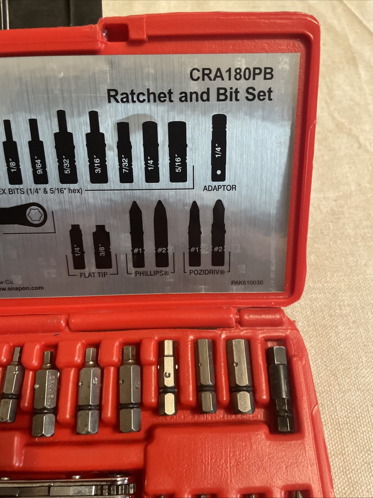 Snap On Offset Driver Set Ratchet & Bit Set CRA180PB