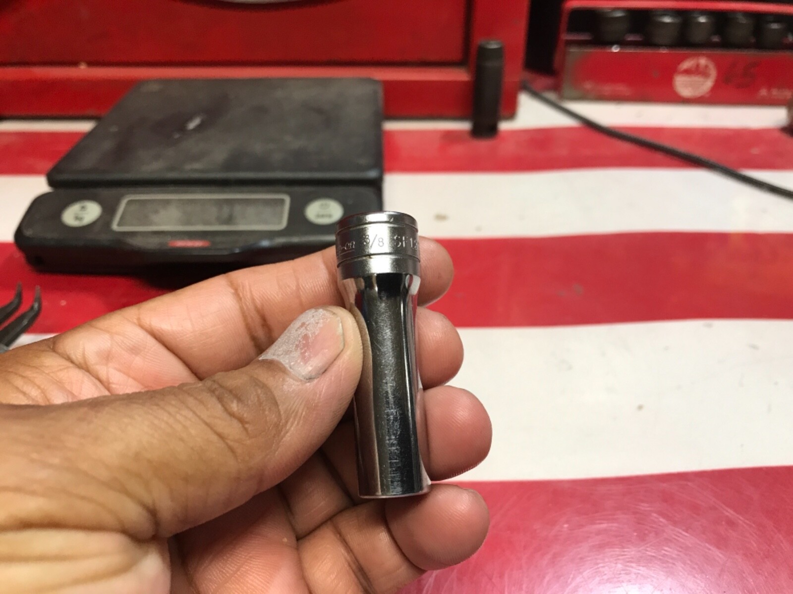 Snap on socket deep 3/8” SF121 12 points vintage NICE 👍 OOOO
