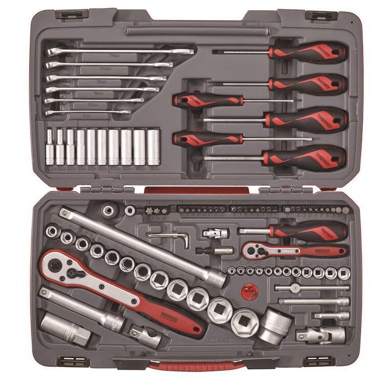 Teng Tools 95 Piece 1/4″ & 1/2″ Socket, Ratchet, Spanner, Screwdriver Set TM095