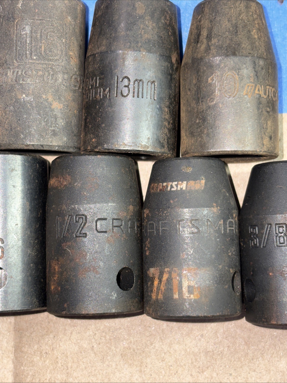 Craftsman & Other Impact Metric & SAE 1/2″ Drive Sockets 16 Pcs Vtg Mix Brands