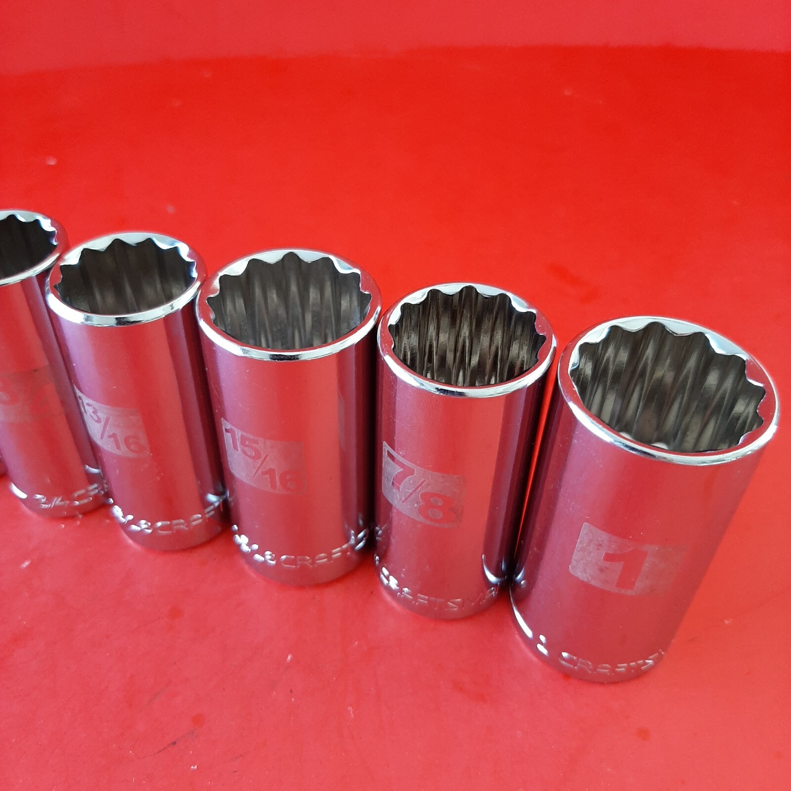 NEW CRAFTSMAN Easy Read 11pc 3/8″ Drive DEEP 12 Point SAE Socket Set 3/8-1″