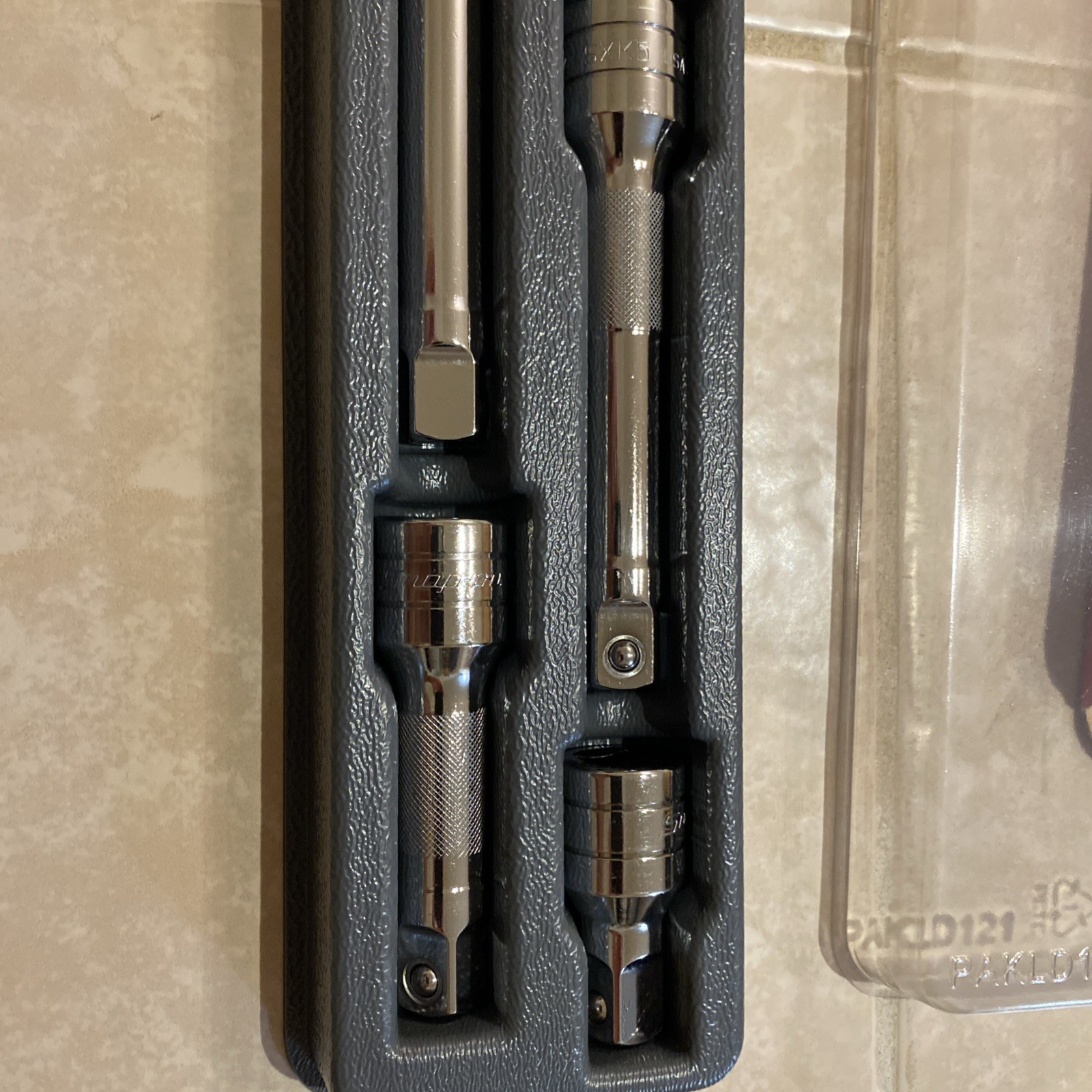 Snap On 1/2″ drive 1 1/2″ to 11″ 5 piece Knurled Extension Set 305ASX, USA