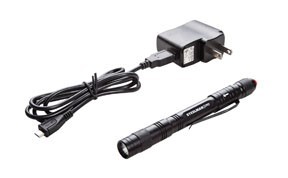 Steelman PRO USB Rechargeable Penlight Flashlight, 70 Lumens, Black #78609