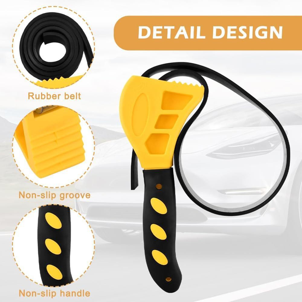 6 Inch Adjustable Strap Wrench Oil Filter Remover Spanner Tool