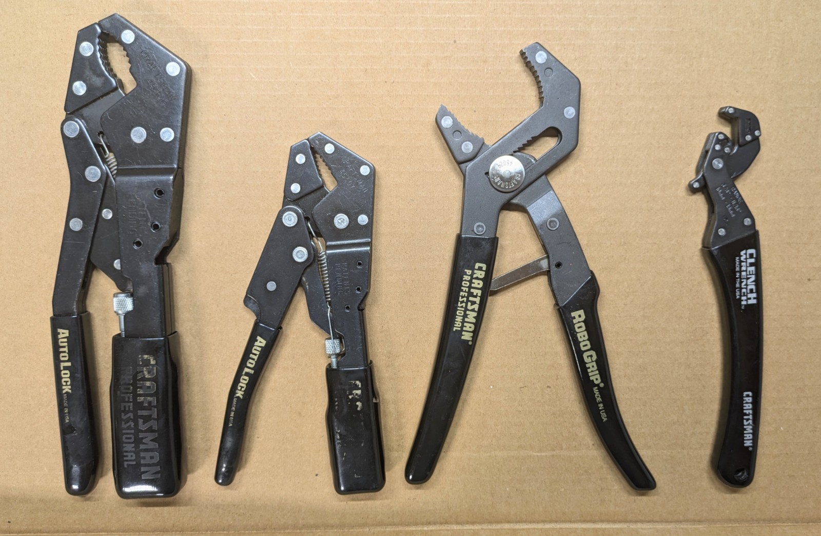 Craftsman Professional 45309+45307 Auto Lock Pliers + Clench Wrench + Robo Grip