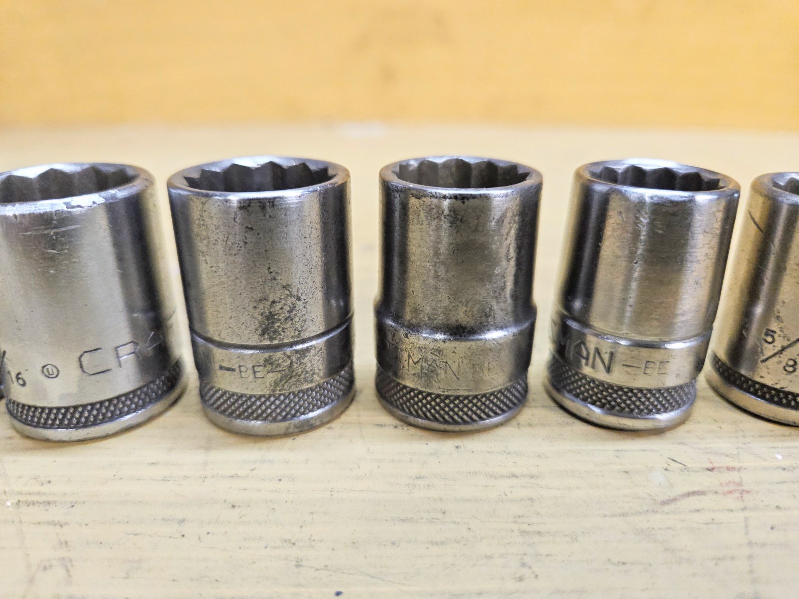 Vintage Craftsman 1/2″ Drive 11pc SAE 12pt Socket Set -BE- Circle U USA