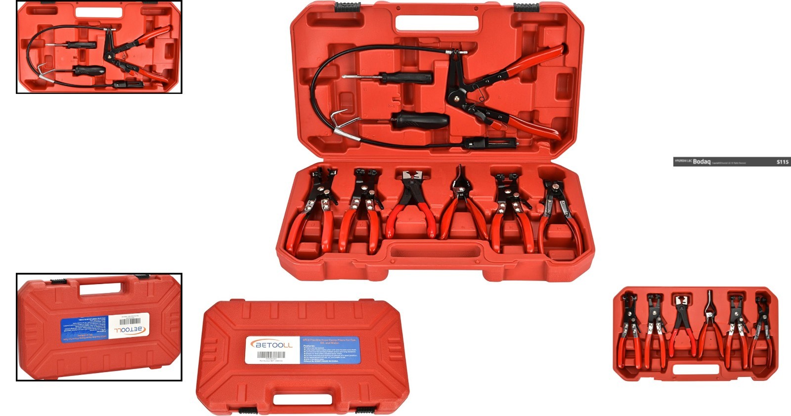 9pc Hose Clamp Pliers Set – Long with Ergonomic Grip for Automotive Repair