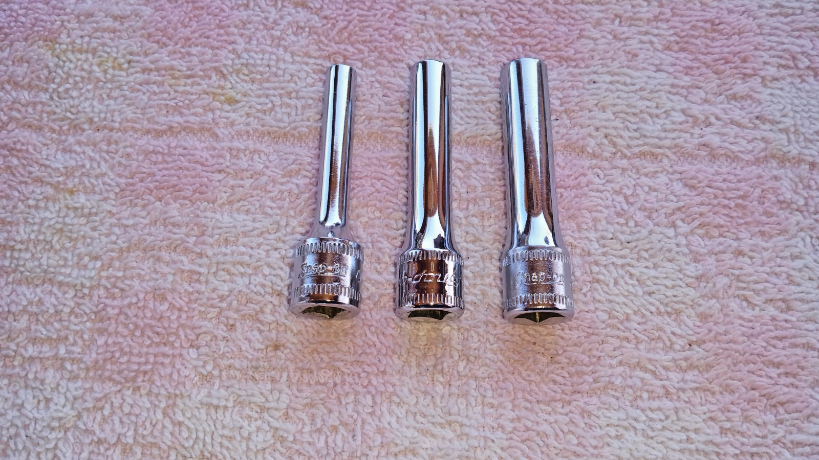 SNAP-ON MM DEEP SOCKETS 4 5.5 6 mm 6pt 1/4dr EXC COND HRDLY USED IMMAC nice gift