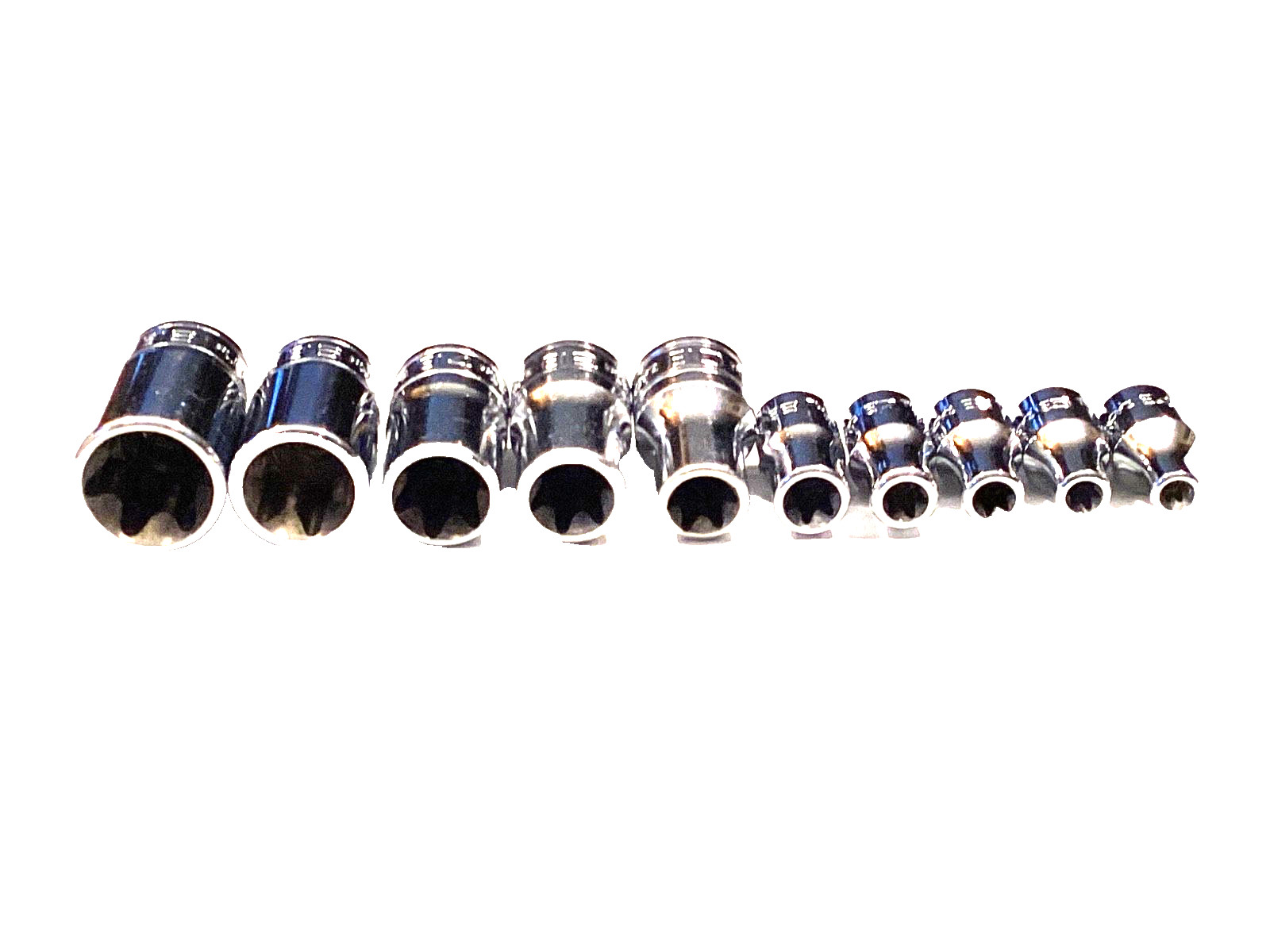 Snap On NEW 10 Piece Combination Drive Inverted TORX Shallow Socket Set 210AFLEY