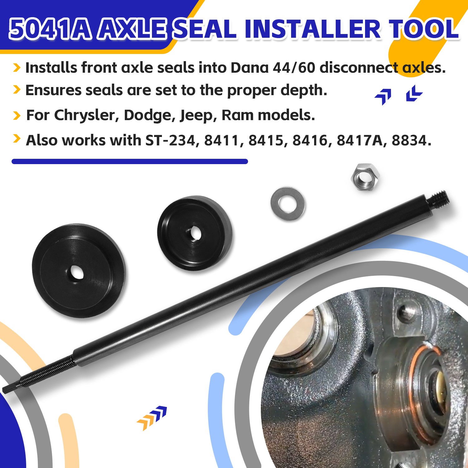 5041A Front Axle Seal Installer Tool 5041 fit for Dana 44/60 fit for Chrysler