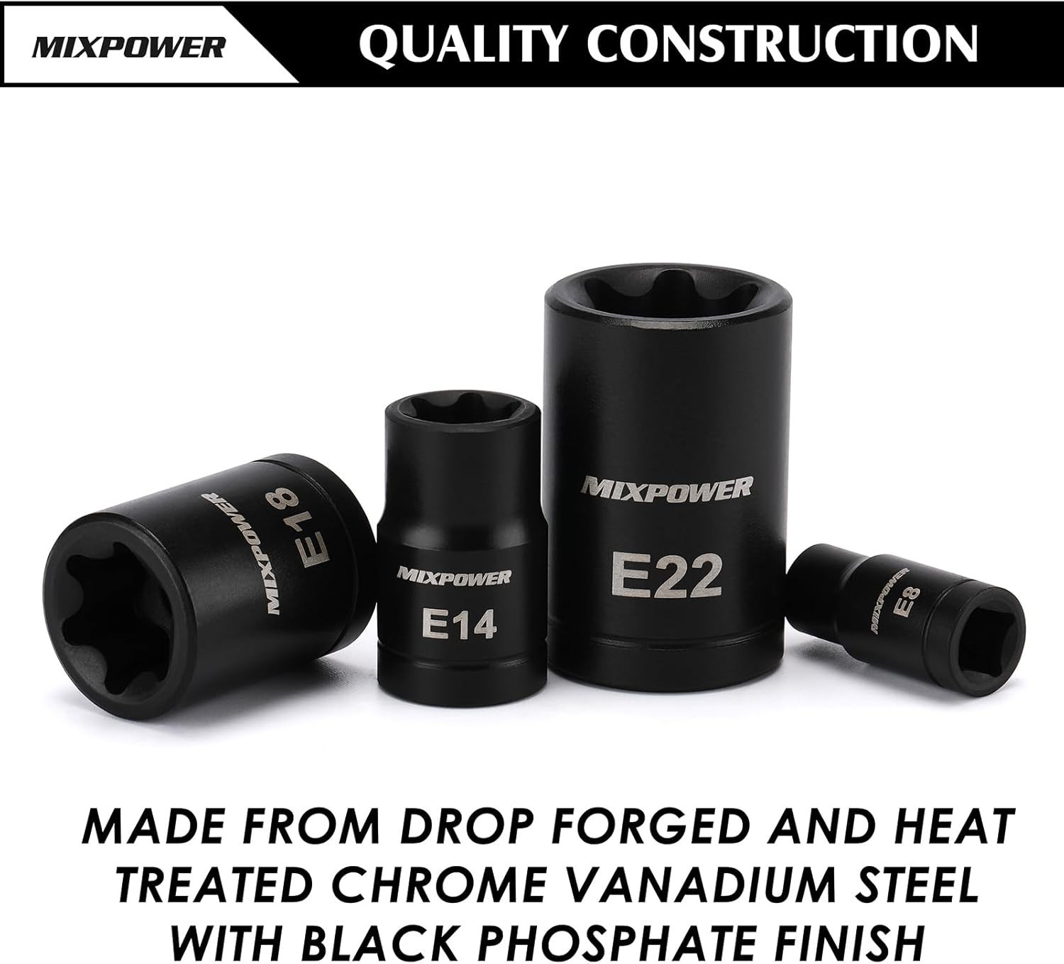 32PCS Torx Bit and E-Torx Socket Set | CR-V & S2 Steel, T8-T70, E4-E24
