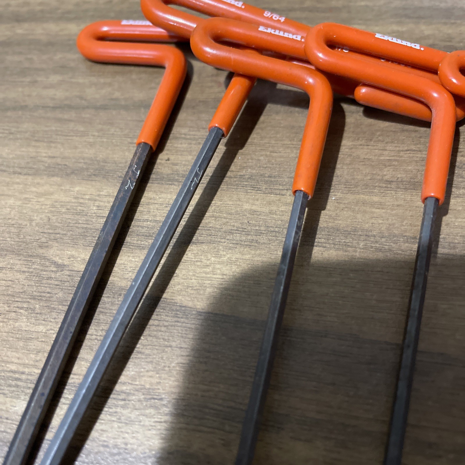 Vintage Eklind Tool 53610 10 Piece ~6″ SAE Cushion Grip T-Handle Hex Key Set