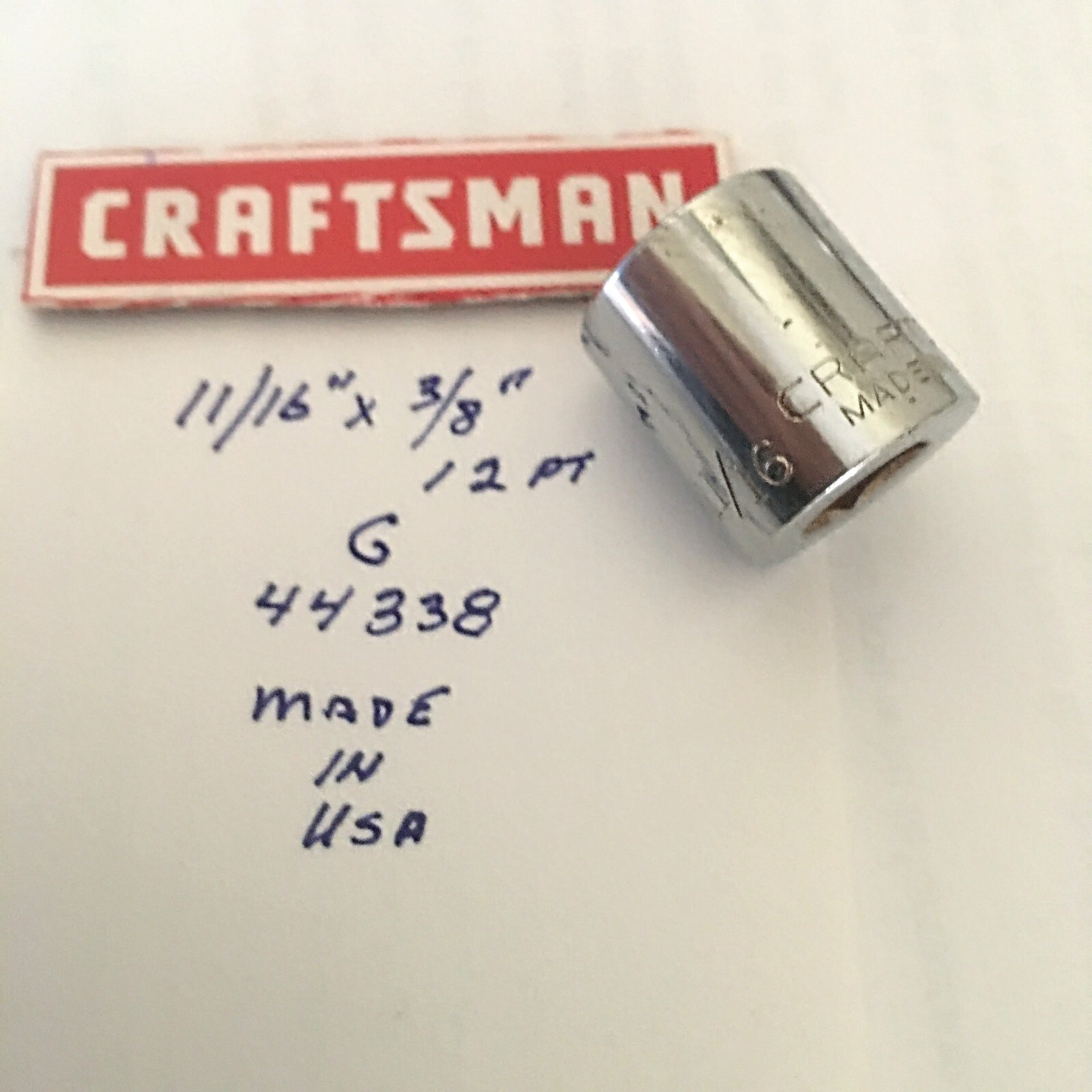 Craftsman 11/16″ x 3/8″ Dr Shallow Socket Pt G 44336 Made in USA